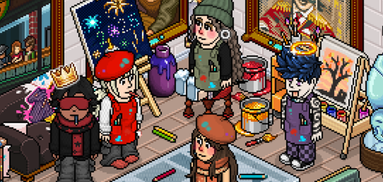 Habbo NFT: Roupa de Pintor de Cavalete!